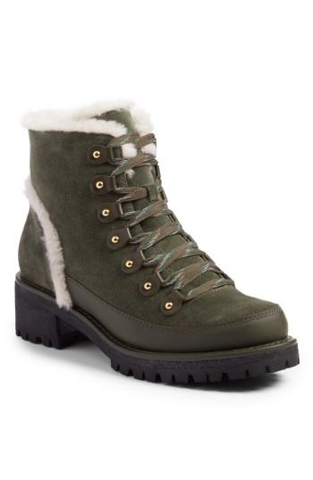 Women's Tory Burch Cooper Genuine Shearling Boot .5 M - Green