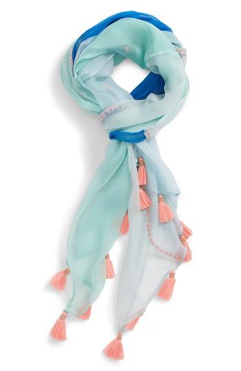 Women's New Friends Colony Beaded Tassel Colorblock Scarf