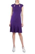 Women's Akris Punto Cutout Flounce Hem Dress - Purple