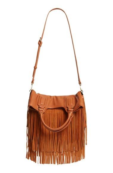 Sole Society Fringe Foldover Tote - Brown