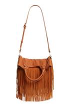 Sole Society Fringe Foldover Tote - Brown