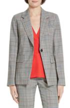Women's Lewit Check Stretch Wool Blazer - Black