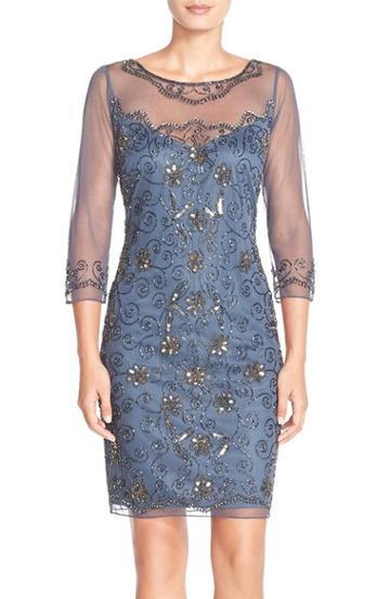 Women's Pisarro Nights Embellished Mesh Sheath Dress
