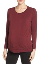 Women's Loyal Hana 'christy' Long Sleeve Maternity/nursing Top - Burgundy