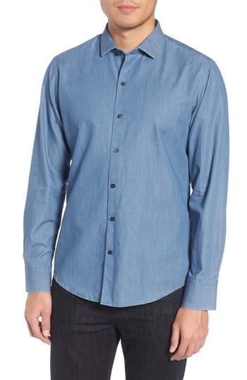Men's Zachary Prell Raider Denim Sport Shirt - Blue