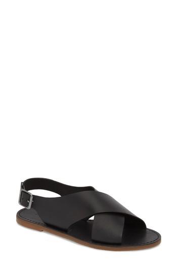 Women's Madewell Boardwalk Flat Sandal M - Black