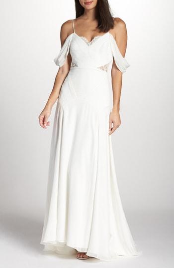 Women's Fame And Partners The Fitzgerald Cold Shoulder Gown - White