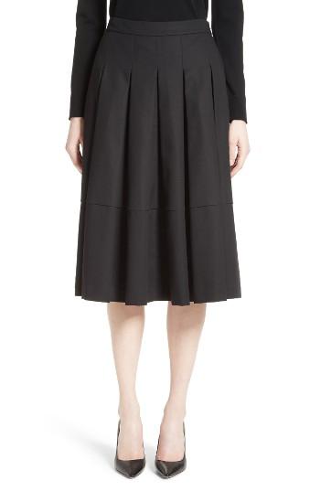 Women's Co Gabardine Pleated Skirt - Black