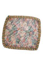 Women's Fuzzi Paisley Print Tulle Tassel Scarf, Size - Black