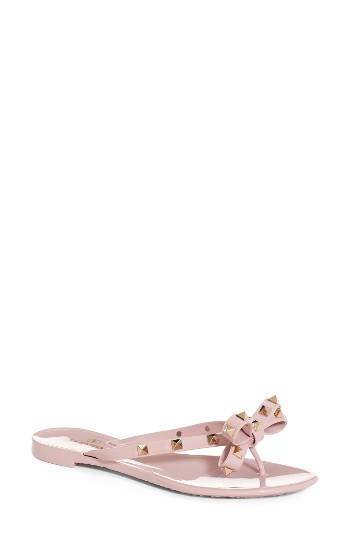 Women's Valentino Garavani 'rockstud' Flip Flop Us / 38eu - Pink