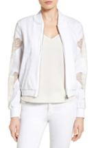 Women's Kobi Halperin Zandra Lace Trim Bomber Jacket - White