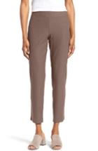 Women's Eileen Fisher Stretch Crepe Slim Ankle Pants - Brown