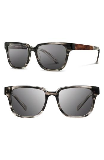 Men's Shwood 'prescott' 52mm Polarized Sunglasses - Pearl Grey/ Elm Burl/ Grey