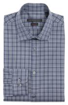 Men's John Varvatos Star Usa Slim Fit Stretch Plaid Dress Shirt R - Grey