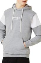Men's Topman Nicce Slim Fit Colorblock Hoodie - Grey