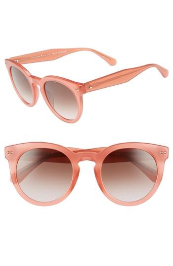 Women's Kate Spade New York Alexuss 50mm Round Sunglasses - Peach