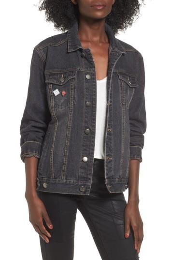 Women's Lira Clothing Girl Gang Denim Jacket - Black