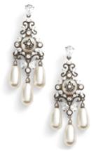 Women's Nadri Simulated Pearl & Crystal Drop Earrings