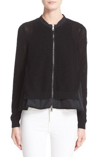 Women's Moncler Mesh Waffle Knit Cardigan