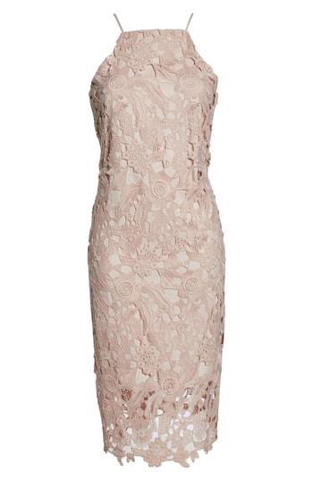 Women's Sam Edelman Halter Top Lace Midi Dress - Pink