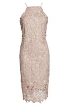 Women's Sam Edelman Halter Top Lace Midi Dress - Pink