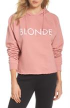 Women's Brunette The Label Blondie Raw Hem Hoodie /small - Coral