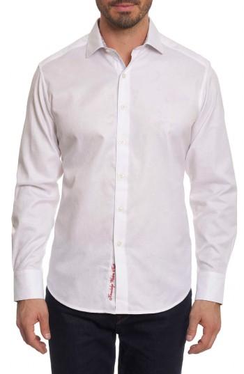 Men's Robert Graham Rosendale Classic Fit Jacquard Sport Shirt, Size - White