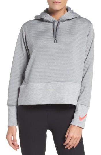 Women's Nike Dry Ribbed Hoodie - Grey
