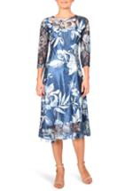 Women's Komarov Keyhole Cutout Floral Print Cocktail Dress - Blue