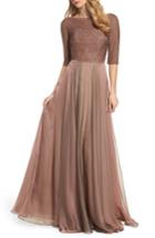 Women's La Femme Embellished Bodice Gown - Brown