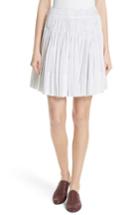 Women's Vince Variegated Stripe Pleat Skirt - White