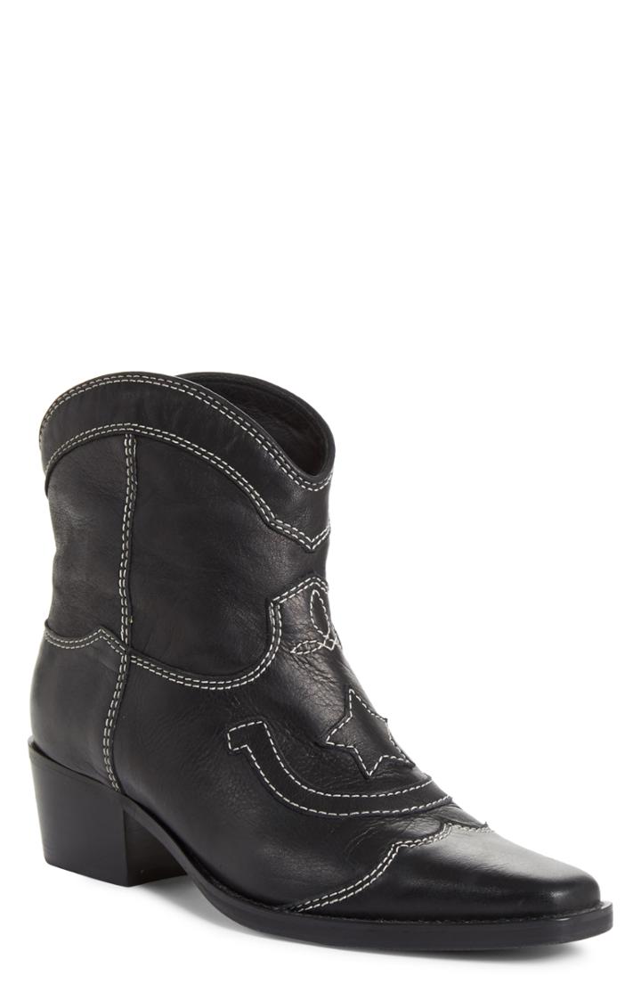 Women's Ganni Low Texas Bootie Us / 36eu - Black