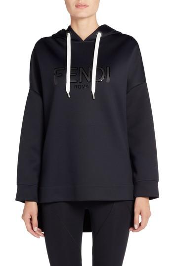 Women's Fendi Roma Jersey Hoodie Us / 42 It - Black