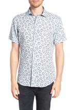 Men's Rodd & Gunn Alford Forest Floral Linen Sport Shirt, Size - Blue