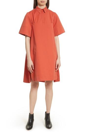 Women's Carven Cotton Poplin Shirtdress Us / 34 Fr - Red