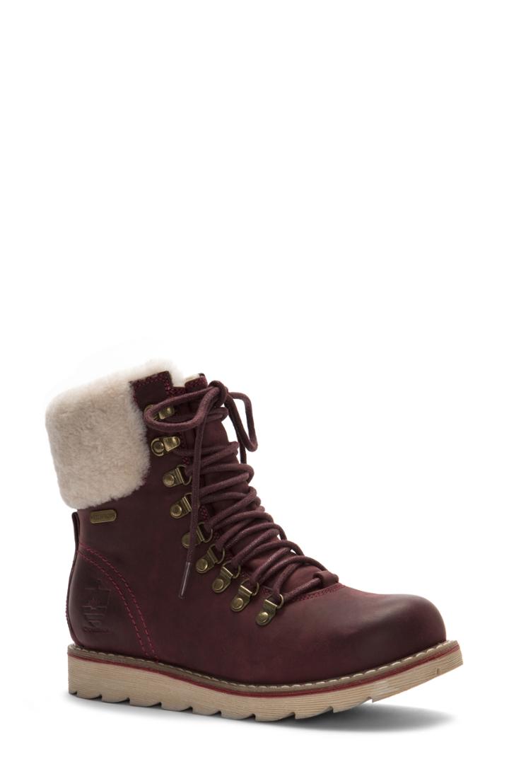 Women's Royal Canadian Lethbridge Waterproof Snow Boot With Genuine Shearling Cuff .5 M - Red