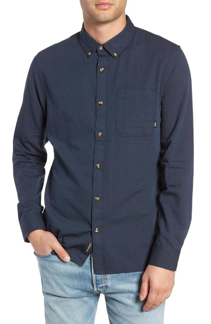 Men's Vans Wakefield Woven Shirt, Size - Blue