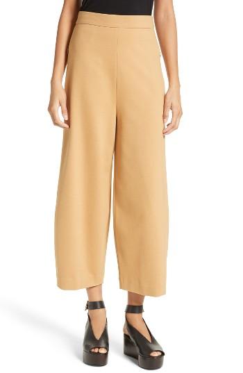 Women's Tibi High Rise Knit Crop Wide Leg Pants - Brown