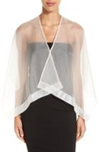 Women's Badgley Mischka Organza Poncho, Size - White