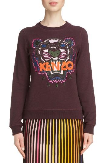 Women's Kenzo Embroidered Tiger Sweatshirt - Purple