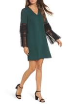 Women's Kobi Halperin Suki Lace Sleeve Shift Dress - Green