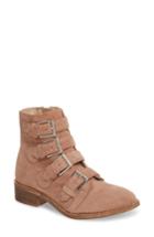 Women's Black Suede Studio Layla Moto Bootie M - Pink