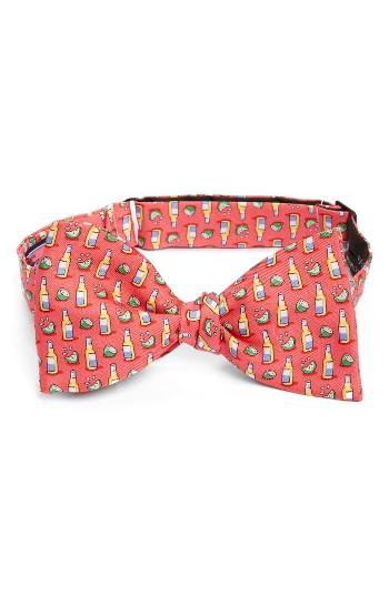 Men's Vineyard Vines Beer & Lime Silk Bow Tie, Size - Pink