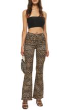 Women's Topshop Moto Leopard Print Flare Jeans W X 30l (fits Like 25-26w) - Brown