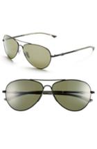 Women's Smith 'audible - Chromapop' 60mm Polarized Aviator Sunglasses - Matte Black/ Polar Grey Green