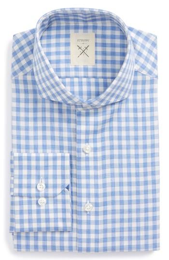 Men's Strong Suit Extra Trim Fit Check Dress Shirt R - Blue