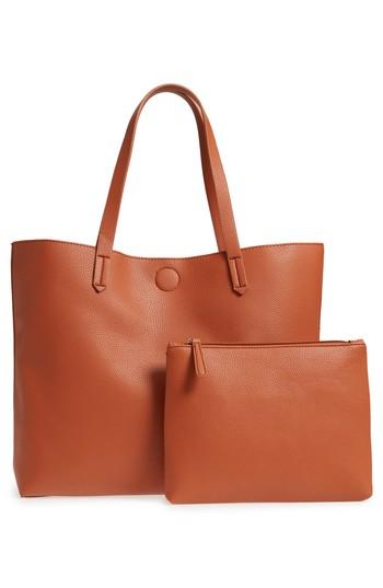 Bp. Contrast Lining Faux Leather Tote -