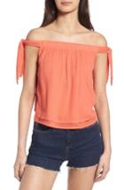 Women's Splendid Off The Shoulder Gauze Top - Coral