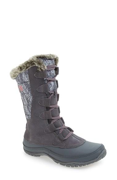 Women's The North Face 'nuptse Purna' Waterproof Primaloft Eco Insulated Winter Boot .5 M - Grey