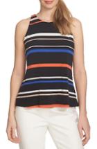 Women's Cece Stripe Twist Back Knit Top - Black